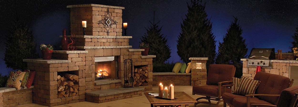 Fireplaces And Fire Pits, Victorian Stone Outdoor Wood Burning Fireplace Kit Desert
