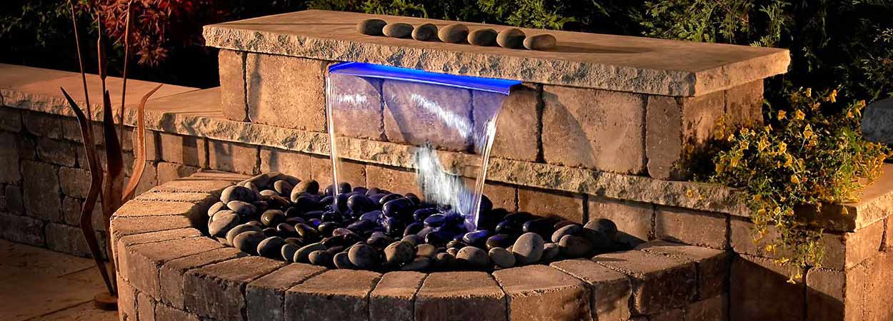 Waterfalls And Water Features - Retaining Wall Waterfall Kit